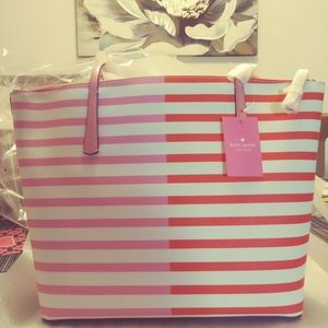 Kate Spade zina large tote stripe